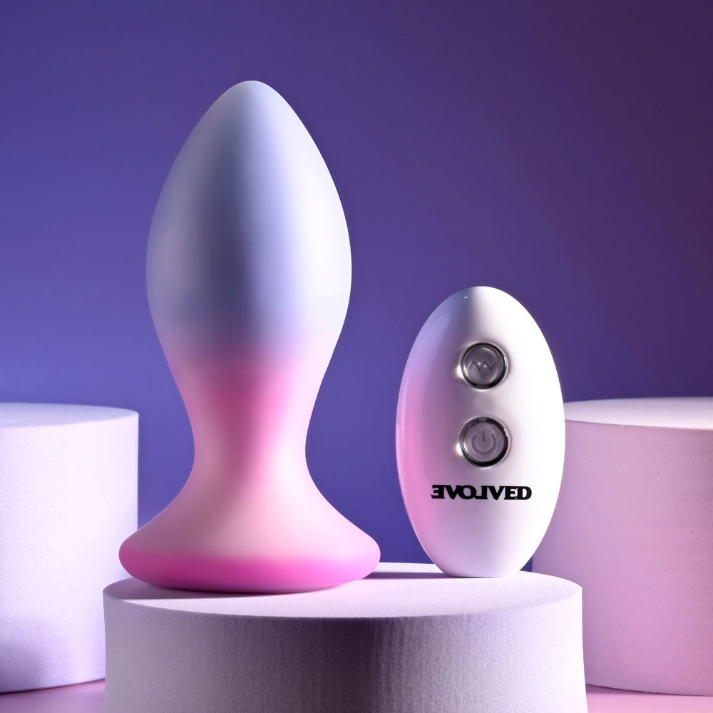 Evolved PARADISE PLUG - Pink/Purple 10.5 cm Vibrating Butt Plug