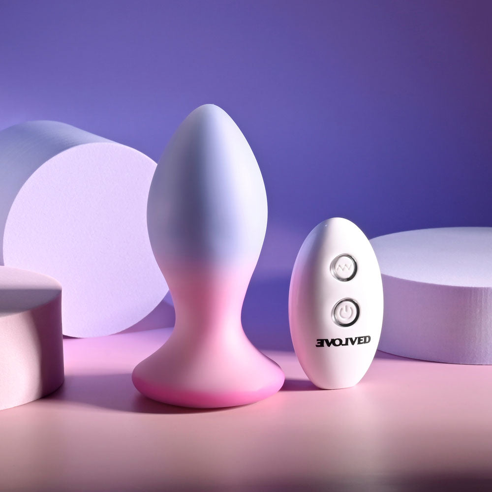 Evolved PARADISE PLUG - Pink/Purple 10.5 cm Vibrating Butt Plug