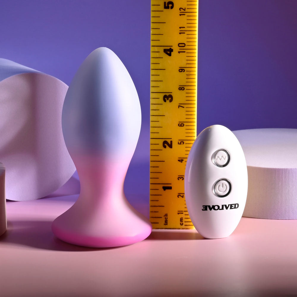 Evolved PARADISE PLUG - Pink/Purple 10.5 cm Vibrating Butt Plug