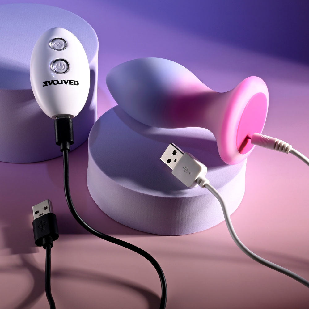 Evolved PARADISE PLUG - Pink/Purple 10.5 cm Vibrating Butt Plug