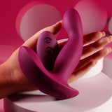 Evolved COME ON OVER - Burgundy Red 15.9 cm USB Rechargeable Vibrator with Wireless Remote - Image 2