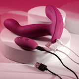 Evolved COME ON OVER - Burgundy Red 15.9 cm USB Rechargeable Vibrator with Wireless Remote - Image 8