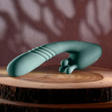 Evolved THRUST INTO ECSTASY - Green 21 cm USB Rechargeable Thrusting & Rotating Vibrator - Image 6