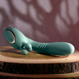 Evolved THRUST INTO ECSTASY - Green 21 cm USB Rechargeable Thrusting & Rotating Vibrator - Image 7
