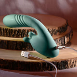 Evolved THRUST INTO ECSTASY - Green 21 cm USB Rechargeable Thrusting & Rotating Vibrator - Image 9