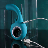 Evolved HOW MANY LICKS - Blue 17.8 cm USB Rechargeable Vibrator with Flicking Stimulator - Image 6