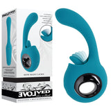 Evolved HOW MANY LICKS - Blue 17.8 cm USB Rechargeable Vibrator with Flicking Stimulator - Image 1