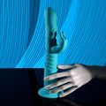 Evolved BUNNY HOP - Teal 25.1 cm USB Rechargeable Thrusting Rabbit Vibrator with Suction Base