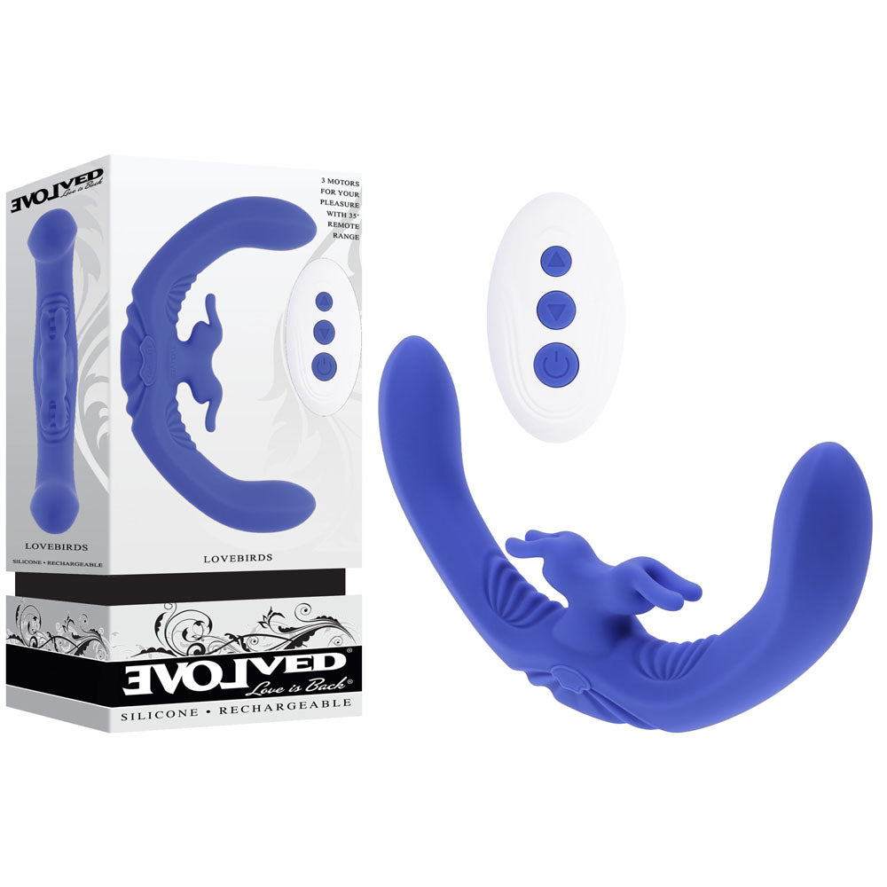 Evolved LOVEBIRDS - Purple 20.8 cm Double-Ended Rabbit Vibrator