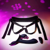 Evolved GIVING VIBES - Black 14.6 cm USB Rechargeable Vibrating Strap-On with Remote - Image 7