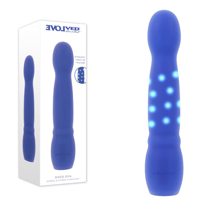 Evolved DISCO DIVA - Blue 20.9 cm USB Rechargeable Light Up Vibrator