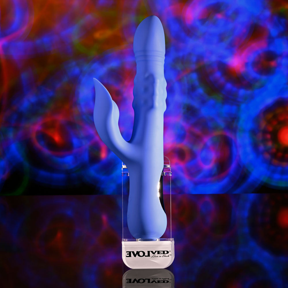 Evolved POP GOES THE O - Purple Thrusting & Bulging Rabbit Vibrator