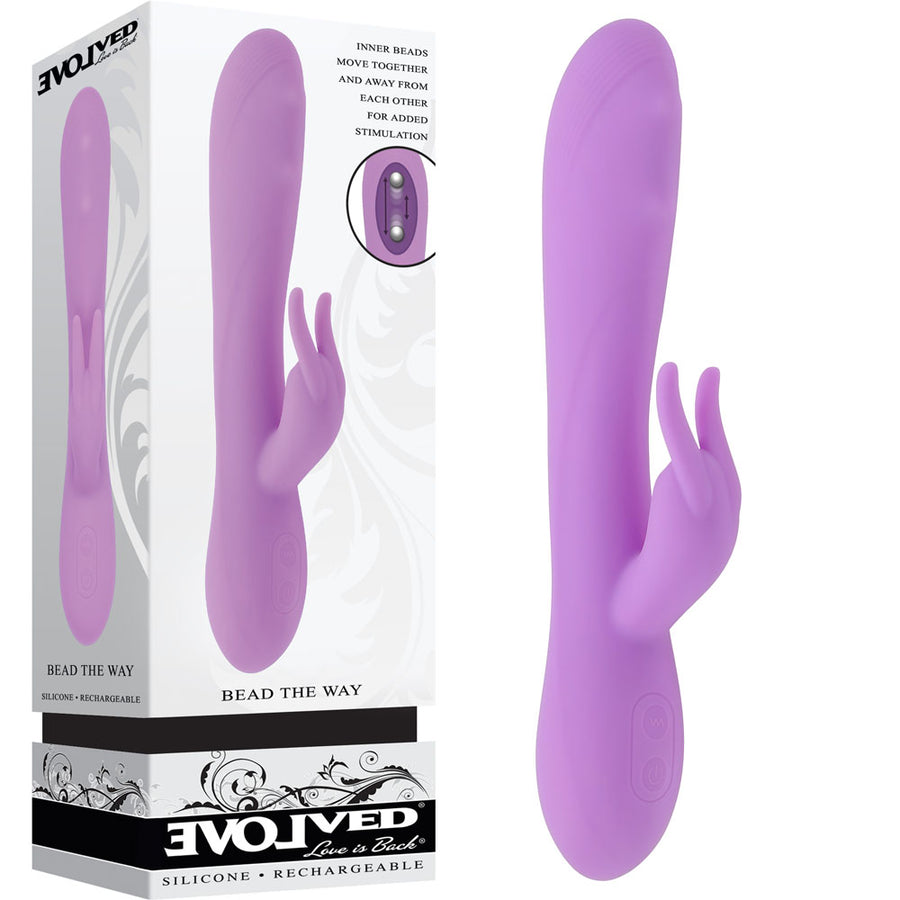Evolved BEAD THE WAY - Pink 23.2 cm USB Rechargeable Rabbit Vibrator