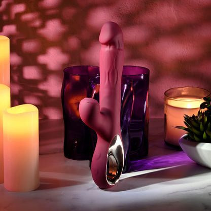Evolved BURSTING WITH PLEASURE - Red 25.4 cm Vibrator with Tapping