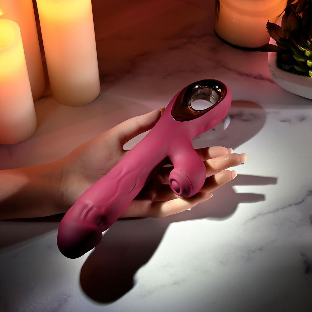 Evolved BURSTING WITH PLEASURE - Red 25.4 cm Vibrator with Tapping