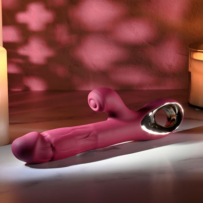 Evolved BURSTING WITH PLEASURE - Red 25.4 cm Vibrator with Tapping