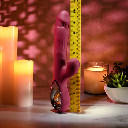 Evolved BURSTING WITH PLEASURE - Red 25.4 cm Vibrator with Tapping