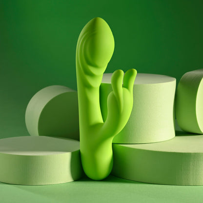 Evolved BRAT BUNNY - Green 16.2 cm USB Rechargeable Rabbit Vibrator