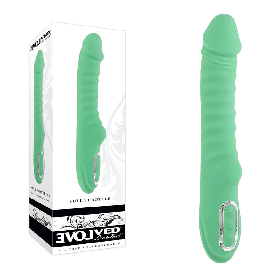 Evolved FULL THROTTLE - Mint Green 24.1 cm USB Rechargeable Vibrator