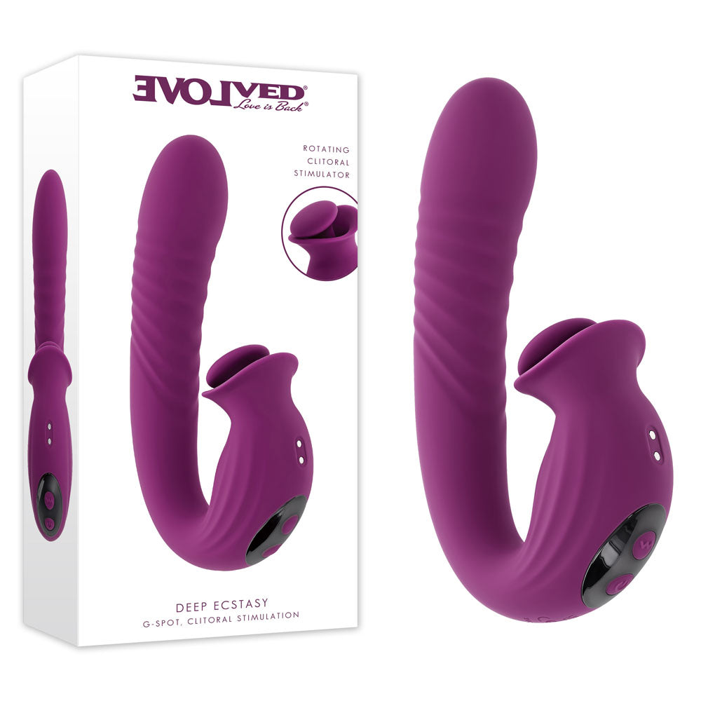 Evolved DEEP ECSTASY - Purple 16.5 cm Thrusting and Tapping Vibrator