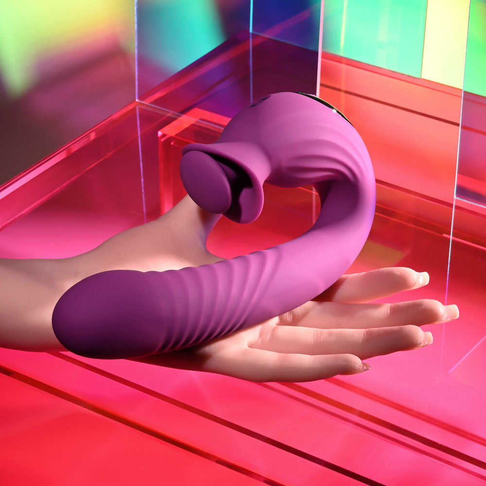 Evolved DEEP ECSTASY - Purple 16.5 cm Thrusting and Tapping Vibrator