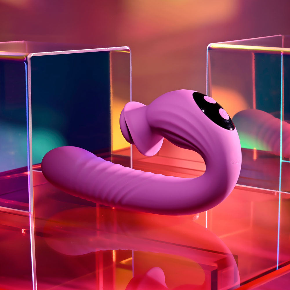 Evolved DEEP ECSTASY - Purple 16.5 cm Thrusting and Tapping Vibrator