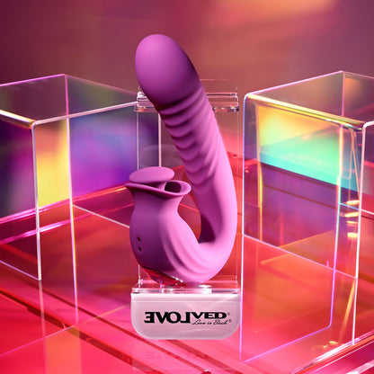 Evolved DEEP ECSTASY - Purple 16.5 cm Thrusting and Tapping Vibrator