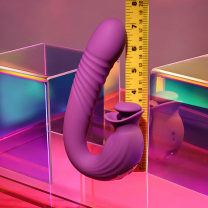 Evolved DEEP ECSTASY - Purple 16.5 cm Thrusting and Tapping Vibrator