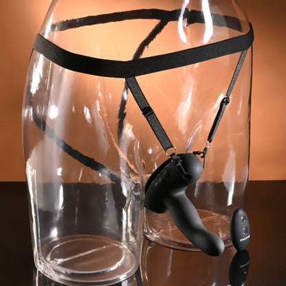 Evolved COME CLOSER - Black Vibrating Strap-On