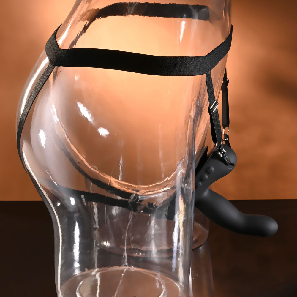 Evolved COME CLOSER - Black Vibrating Strap-On