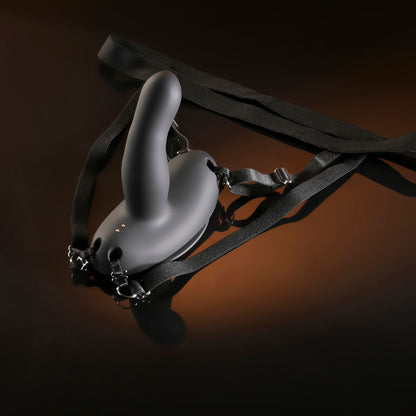 Evolved COME CLOSER - Black Vibrating Strap-On
