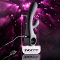 Evolved BLACK MAGIC - Black 20 cm USB Rechargeable Rabbit Vibrator with LED Screen