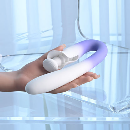 Evolved SPRING LOADED - White/Purple 23 cm Multi-Tapping Vibrator