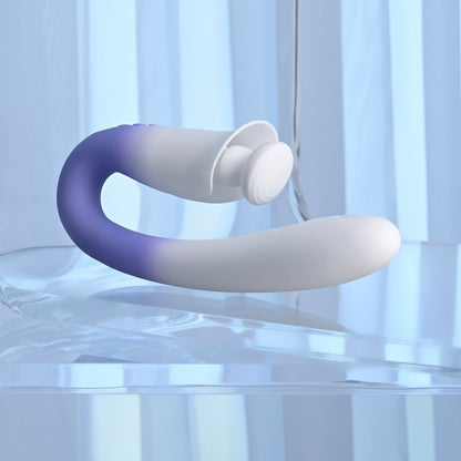 Evolved SPRING LOADED - White/Purple 23 cm Multi-Tapping Vibrator