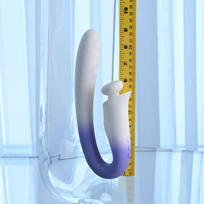 Evolved SPRING LOADED - White/Purple 23 cm Multi-Tapping Vibrator