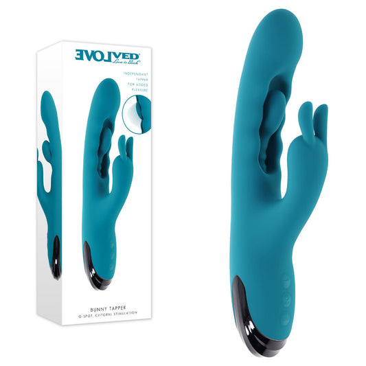 Evolved BUNNY TAPPER - Blue 20 cm Rabbit Vibrator with Flicking Shaft