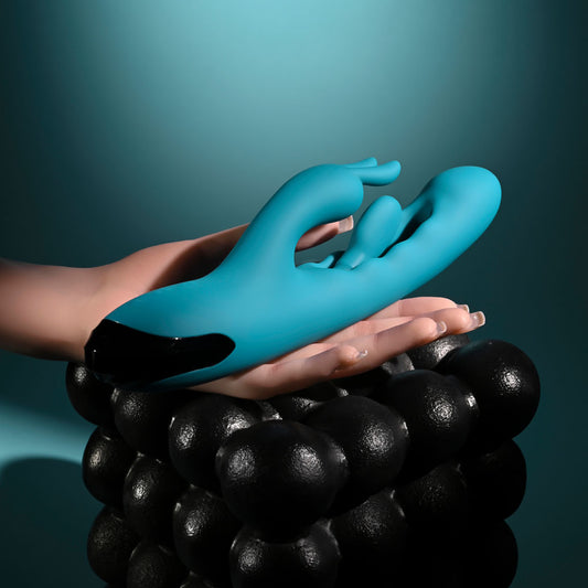 Evolved BUNNY TAPPER - Blue 20 cm Rabbit Vibrator with Flicking Shaft
