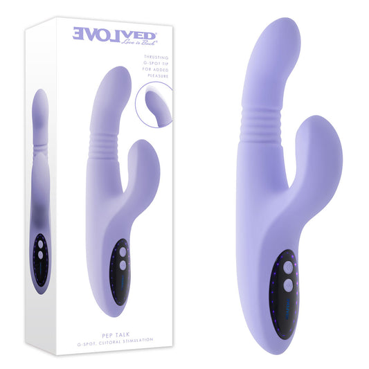 Evolved PEP TALK - Purple 23.3 cm Thrusting Vibrator with Tapping