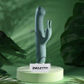 Evolved SATIN SWIRL - Green 23 cm USB Rechargeable Rabbit Vibrator with Swirling Head