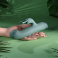 Evolved SATIN SWIRL - Green 23 cm USB Rechargeable Rabbit Vibrator with Swirling Head