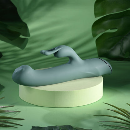 Evolved SATIN SWIRL - Green 23 cm Rabbit Vibrator with Swirling Head