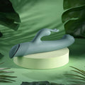Evolved SATIN SWIRL - Green 23 cm USB Rechargeable Rabbit Vibrator with Swirling Head
