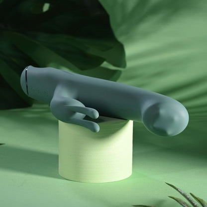Evolved SATIN SWIRL - Green 23 cm Rabbit Vibrator with Swirling Head