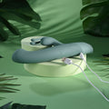 Evolved SATIN SWIRL - Green 23 cm USB Rechargeable Rabbit Vibrator with Swirling Head