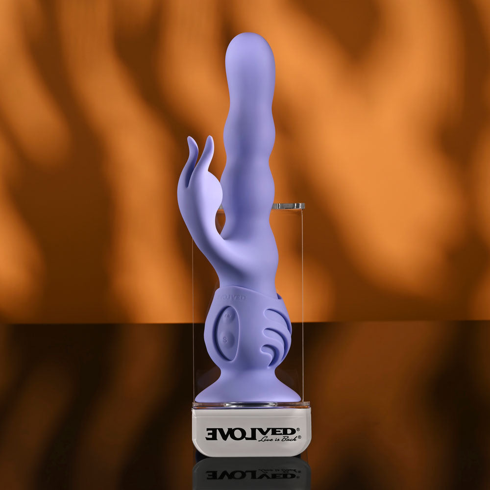 Evolved WIGGLY BUNNY - Purple Rabbit Vibrator with Suction Base