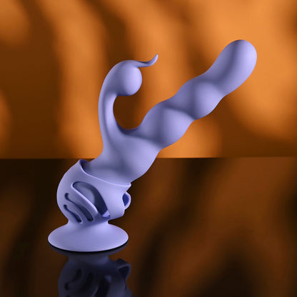 Evolved WIGGLY BUNNY - Purple Rabbit Vibrator with Suction Base