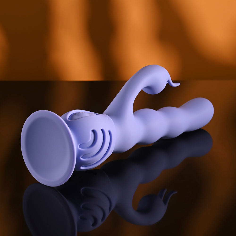 Evolved WIGGLY BUNNY - Purple Rabbit Vibrator with Suction Base