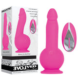 Evolved Ballistic - Pink 19 cm USB Rechargeable Vibrating Dong with Balls Motor & Remote - Image 1