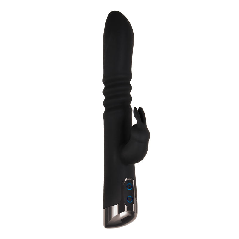 Evolved Rapid Rabbit - Black 25.4 cm Thrusting Rabbit Vibrator