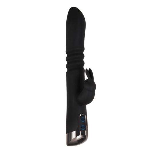 Evolved Rapid Rabbit - Black 25.4 cm Thrusting Rabbit Vibrator